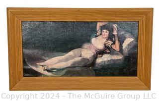 Framed Textured Museum Art Print of the Clothed Maja by Francisco de Goya.  8.5" x 14"