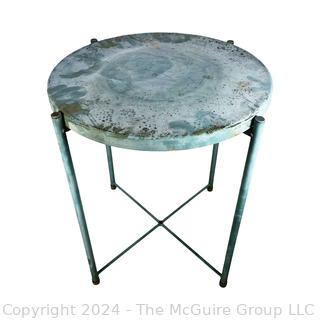 Mid Century Style Metal Outdoor Garden Side Table.  Second of two offered in this auction. 