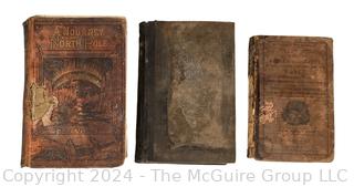 Three (3) Books Including Journey to the North Pole by Jules Verne  1875 1st Edition, Caesar's Commentaries on the Gallic War , 1861 & Mitchell's School Geography, 1851