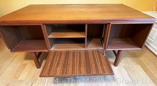 Mid-Century Danish Modern Teak Double-Sided Writing Desk Model 76 by Omann Junior Møbelfabrik, Denmark 1960s