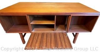 Mid-Century Danish Modern Teak Double-Sided Writing Desk Model 76 by Omann Junior Møbelfabrik, Denmark 1960s