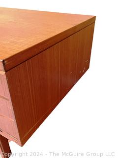 Mid-Century Danish Modern Teak Double-Sided Writing Desk Model 76 by Omann Junior Møbelfabrik, Denmark 1960s