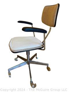 German Mid-Century Office Desk Chair with Propeller Base.  Repair to seat cushion
