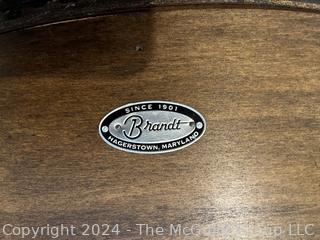 Federal Inlaid Mahogany Drum Table by Brandt, Baltimore Maryland. 14.5 x 23 x 26"