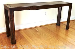 Baker Furniture Hollywood Regency Oak Wood Console Table 59.5 x 16 x 27"