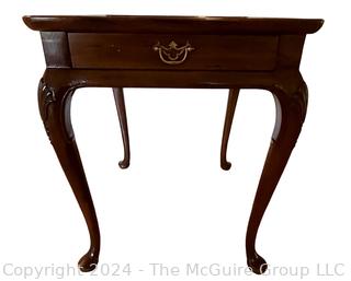 Queen Anne Style Cherry End Table by Henredon.  22" x 26" x 26"