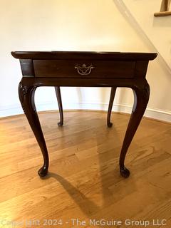 Queen Anne Style Cherry End Table by Henredon.  22" x 26" x 26"