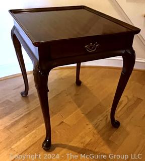 Queen Anne Style Cherry End Table by Henredon.  22" x 26" x 26"