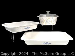 Three (3) Casserole Dishes Including Corning ware 