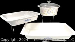 Three (3) Casserole Dishes Including Corning ware 