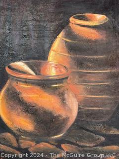 Framed Oil on Canvas Titled "Amphora at Night" by Martha Campos. 16 x 20" 