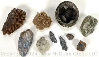 Collection of Rock and Minerals Including Geode 