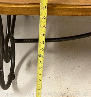 Ethan Allen Rectangular Wrought Iron Base Coffee or Cocktail Table 13-8320. 34 x 49.5 x 18"