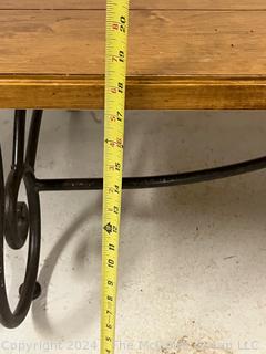 Ethan Allen Rectangular Wrought Iron Base Coffee or Cocktail Table 13-8320. 34 x 49.5 x 18"