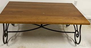 Ethan Allen Rectangular Wrought Iron Base Coffee or Cocktail Table 13-8320. 34 x 49.5 x 18"