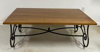 Ethan Allen Rectangular Wrought Iron Base Coffee or Cocktail Table 13-8320. 34 x 49.5 x 18"