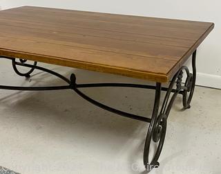 Ethan Allen Rectangular Wrought Iron Base Coffee or Cocktail Table 13-8320. 34 x 49.5 x 18"