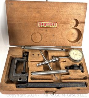 Starrett Universal Back Plunger Dial Indicator; Craftsman Router Bits; Vise on Universal Mount; and Stripping Tool