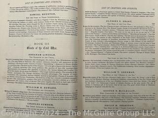 Books including "Giants of the Republic 1895" and 1871 Map book by McNally titled "Improved System of Geography for Schools, Academies and Seminairies"