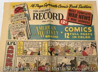 Large Collection of Circa 1920's-40's American Color Newspaper Comics 