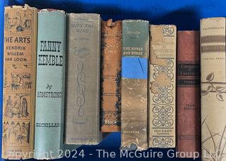 Eight (8) Vintage Hard Back Books Including Animal Treasure and Gone with the Wind