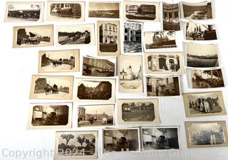 Vintage Photos C 1900 including Steam Ship and Street Scenes of Paris 