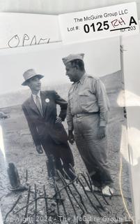 Three (3) Reprinted Photos from Slide Negatives of the Manhatten Project including Robert Oppenheimer.  5 x 7 Photos