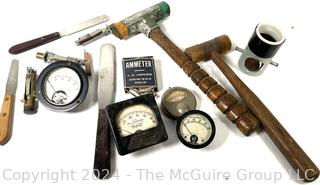 Tools Including Specialized Hammers, Ammeter & (4) Triplett Gauges 