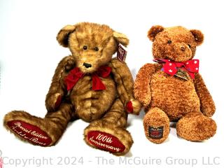 Two (2) Large Brown Plush Teddy Bear Dolls by Macy's