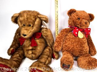 Two (2) Large Brown Plush Teddy Bear Dolls by Macy's