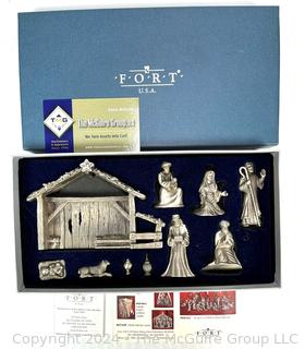 Fort Pewter Mini Nativity Set in Box