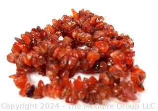 Opera Length Carnelian Chip Stone Necklace