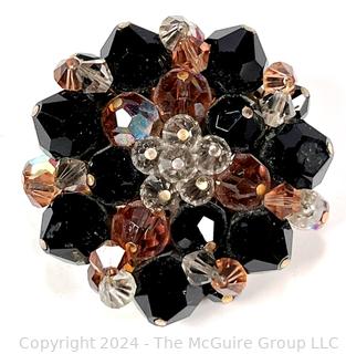 Cut Crystal Bead Brooch