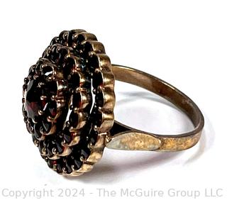 Bohemian Garnet Ring Set in 800 Gold