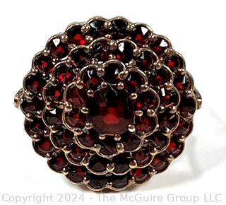 Bohemian Garnet Ring Set in 800 Gold