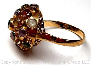 Sputnik Gemstone Ring Set in 18KT Yellow Gold 