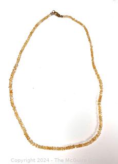 Faceted Citrine Bead Necklace