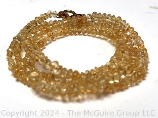 Faceted Citrine Bead Necklace