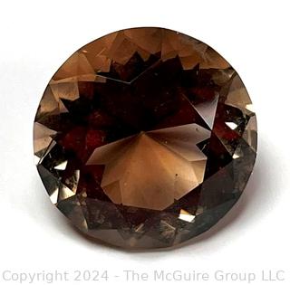 Round Faceted Smoky Quartz Loose Gemstone.  