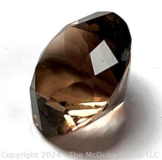 Round Faceted Smoky Quartz Loose Gemstone.  