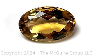 Oval Yellow Citrine Loose Gemstone.  