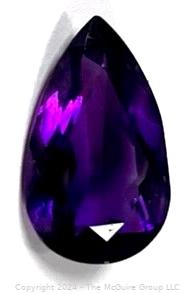 Pear/Teardrop Shape Purple Faceted Amethyst Quartz Loose Gemstone.  