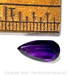 Pear/Teardrop Shape Purple Faceted Amethyst Quartz Loose Gemstone.  