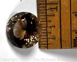 Round Faceted Smoky Quartz Loose Gemstone.  