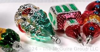 Fifteen (15) Figural Mercury Glass Christmas Ornaments Made in Poland  