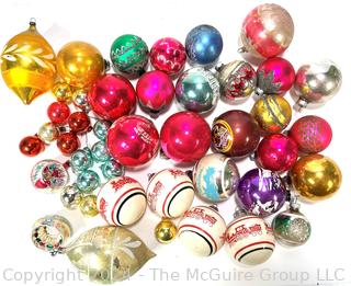 Group of Mercury Glass Christmas Ball Ornaments Made in Poland