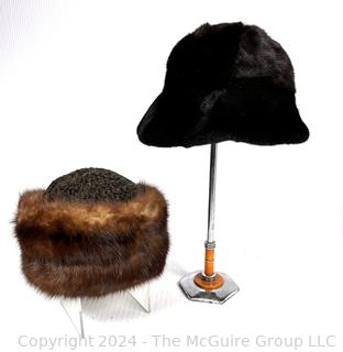 Two (2) Vintage Ladies Fur Hats