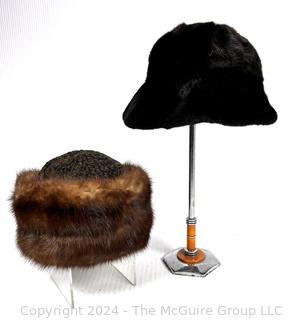 Two (2) Vintage Ladies Fur Hats