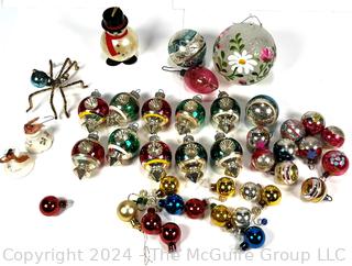 Group of  Mercury Glass Christmas Ornaments 