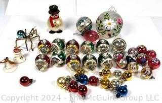 Group of  Mercury Glass Christmas Ornaments 